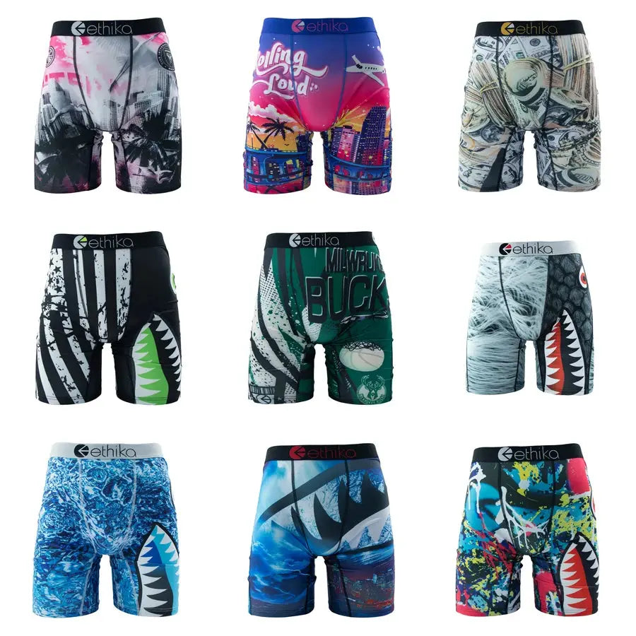 ETHIKA 1Pcs Men Underwear Boxers Breathable Mesh Crotch Mens Trunks Plus Size S-3XL Man Swimming Underpants Men's Panties Trunks Dropshipman