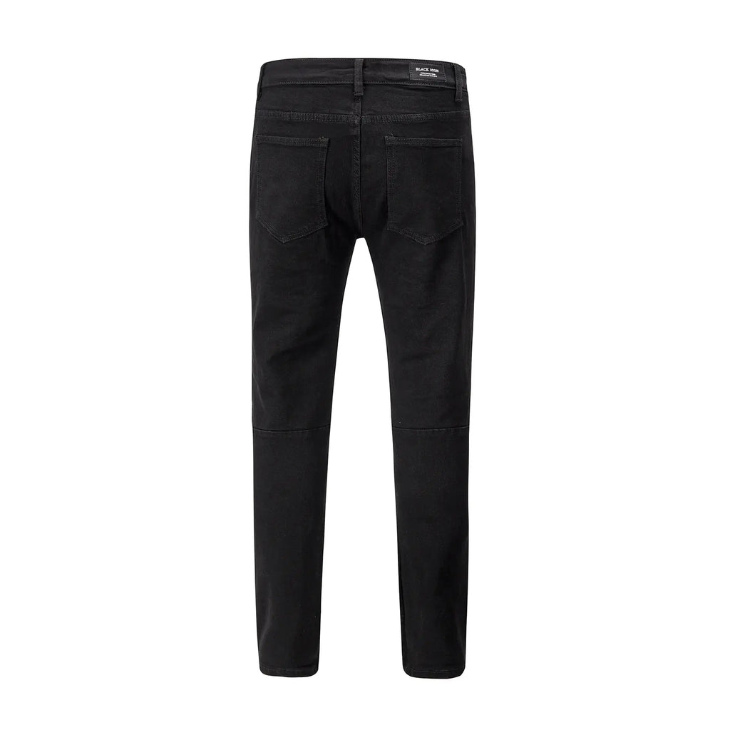 AMIRI Style Black Skinny Jeans with Zipper and Rips - New Era Fashion LLc