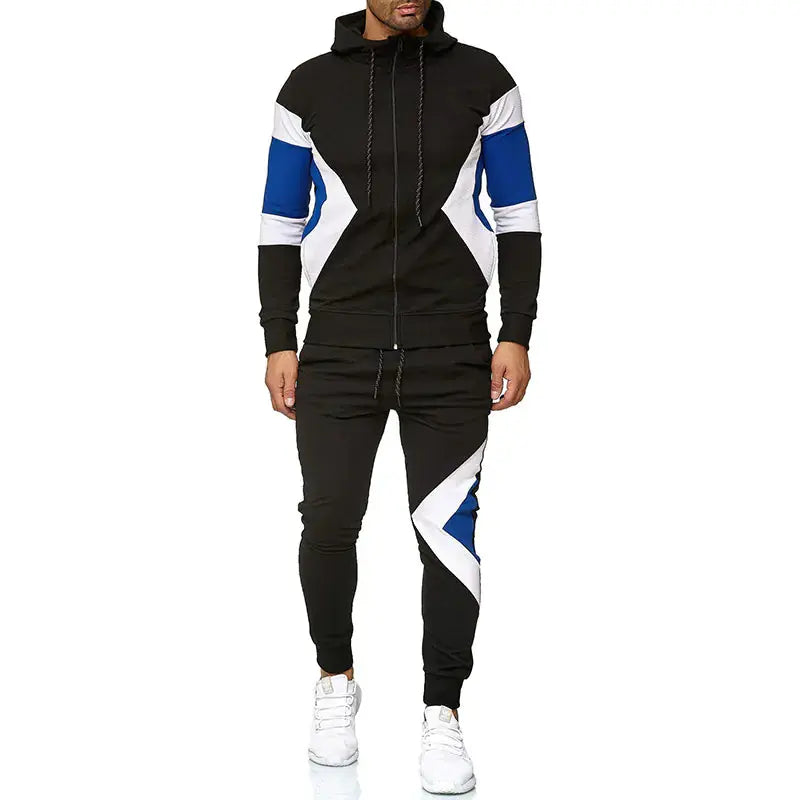 Men's Color Block Hoodie and Sweatpants Set Zendrop