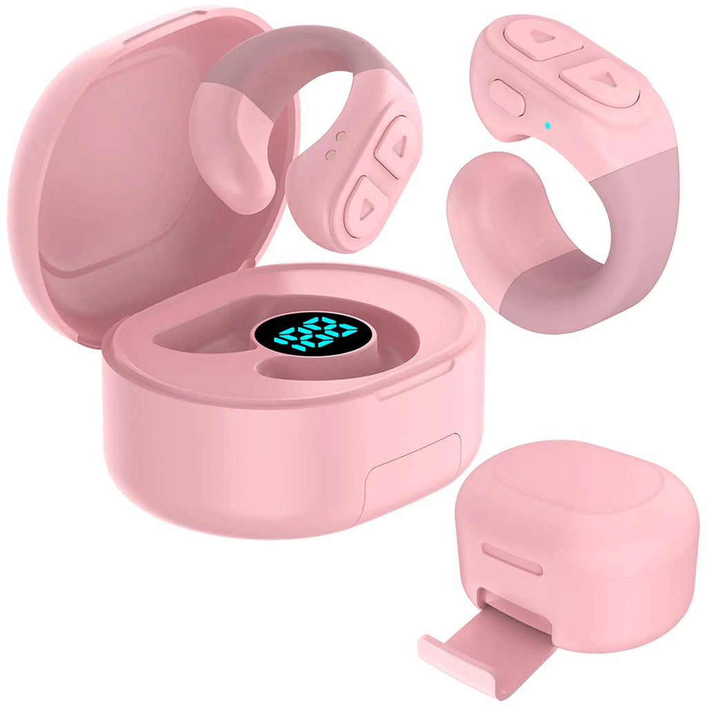SSOBZELR Tiktok Trending Bluetooth Smart Scrolling Ring Kindle App Remote Page Turner with Cell Phone Stands Wireless Camera Shutter Selfie Button - Compatible with iPhone Ipad Android（Light Pink） Zendrop