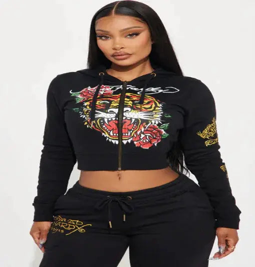 Painted Zipper Two-Piece Set Zendrop