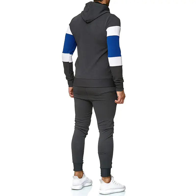 Men's Color Block Hoodie and Sweatpants Set Zendrop