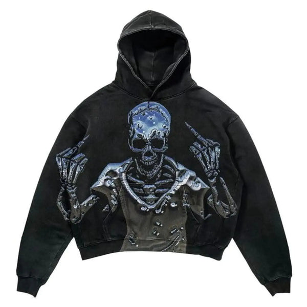 Obenie Halloween Y2K Hoodie Gothic Casual Alphabet Blast Print Pattern Skull Fashion Hoodie Men Harajuku Men Clothing (8LLarge) - New Era Fashion LLc