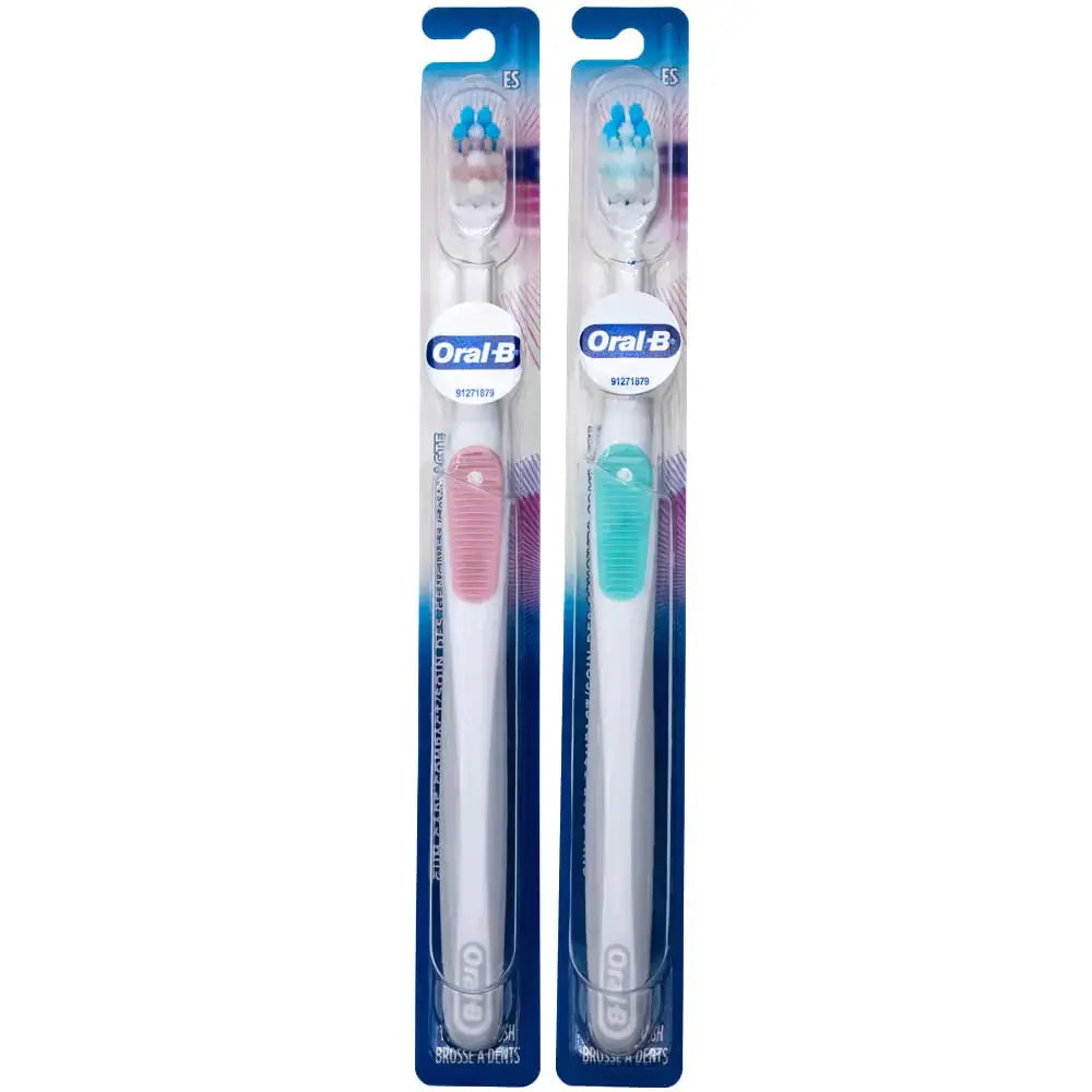 Oral-B Gum Care Extra Soft Toothbrush for Sensitive Teeth and Gums Compact Small Head (Colors Vary) - Pack of 2 Zendrop