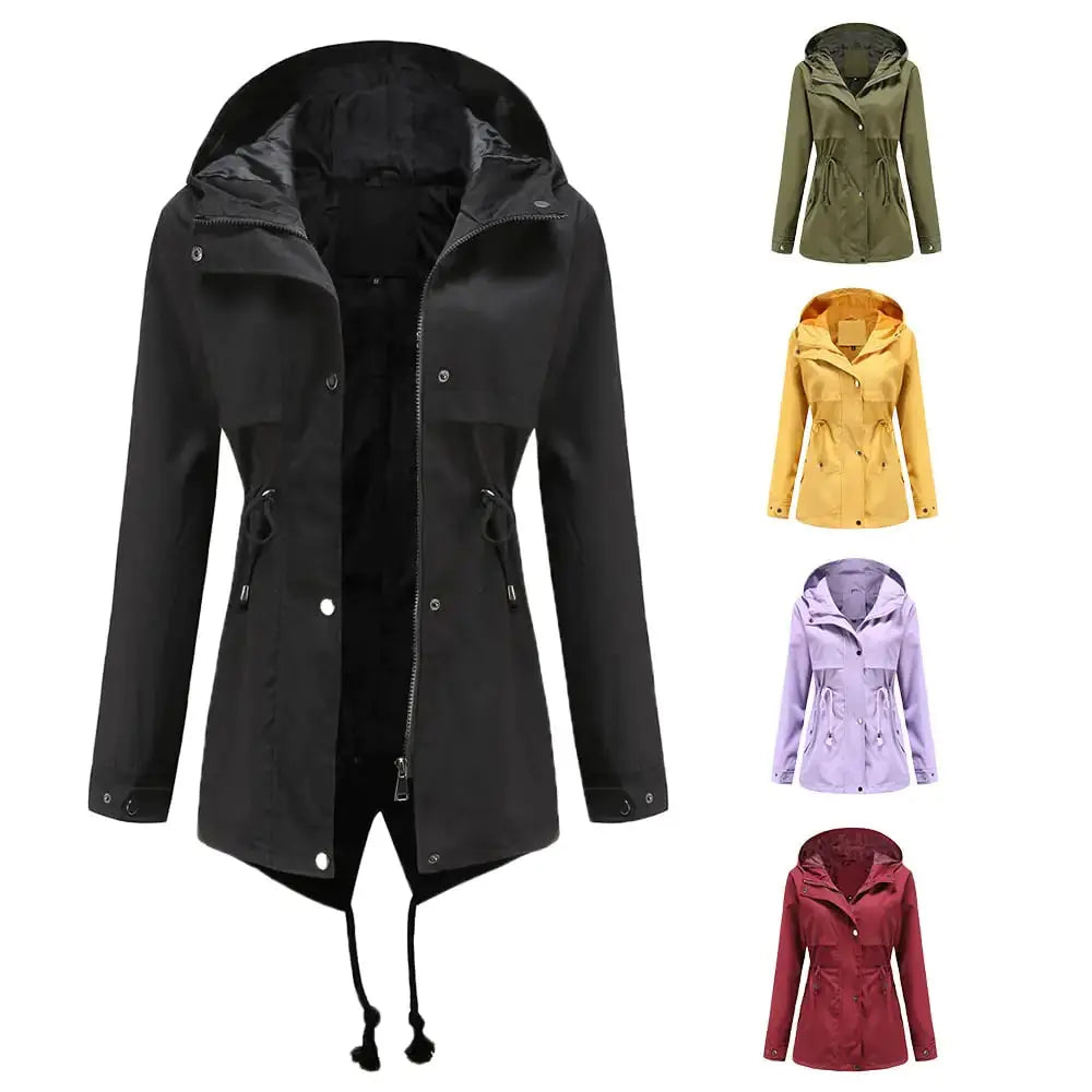 Mid-Length Hooded Windbreaker Jacket for Outdoors Zendrop