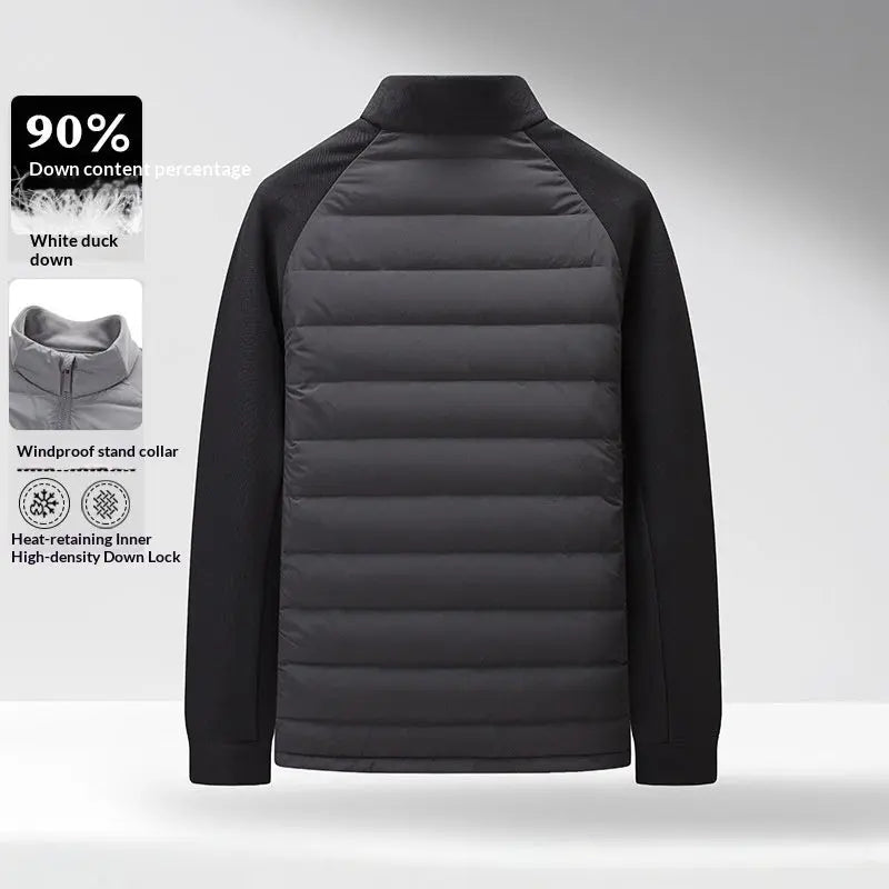 Mens Stand-Up Collar Patchwork Lightweight & Warm Down Jacket Cjdropshipping