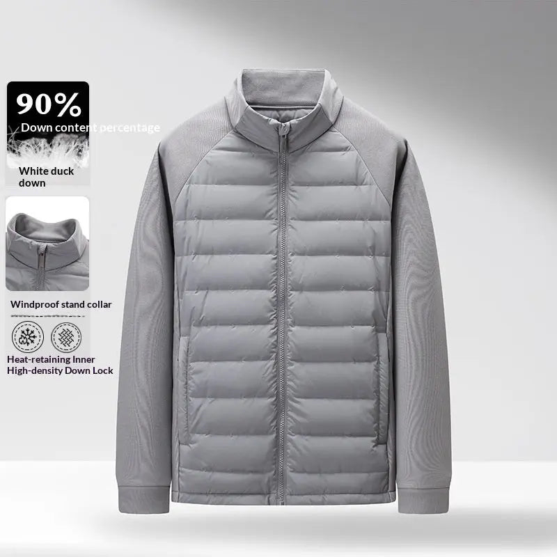 Mens Stand-Up Collar Patchwork Lightweight & Warm Down Jacket Cjdropshipping