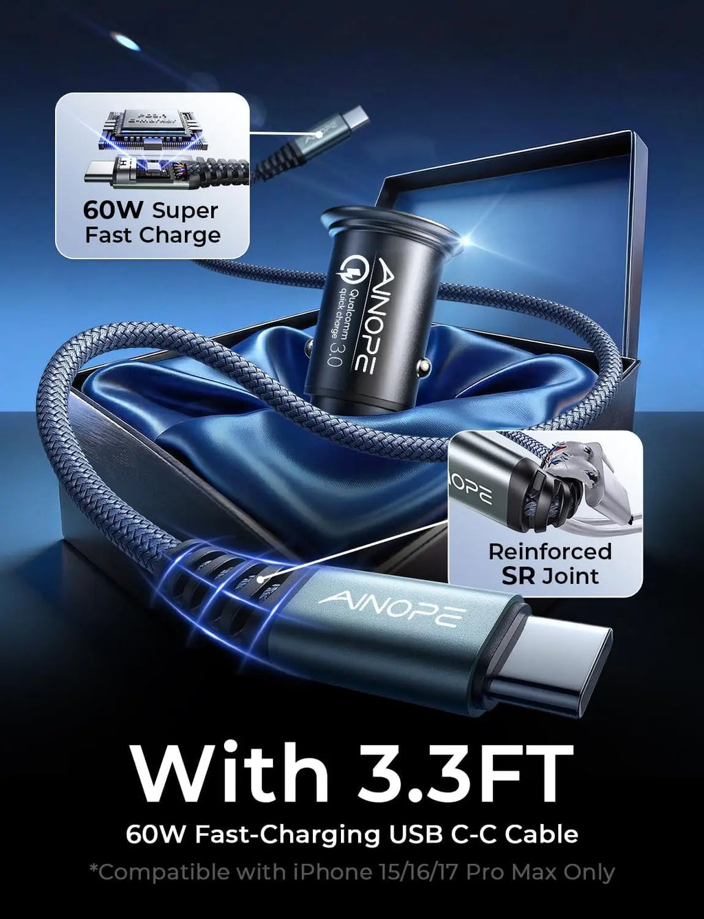 67.5W Car Charger USB C Fast Charge for Iphone 17 Pro Max, PD 45W USB C Car Charger Fast Charging【Mini & Metal】 Valentines Day Gifts Cigarette Lighter Adapter for Samsung Galaxy S26 Ultra/S25