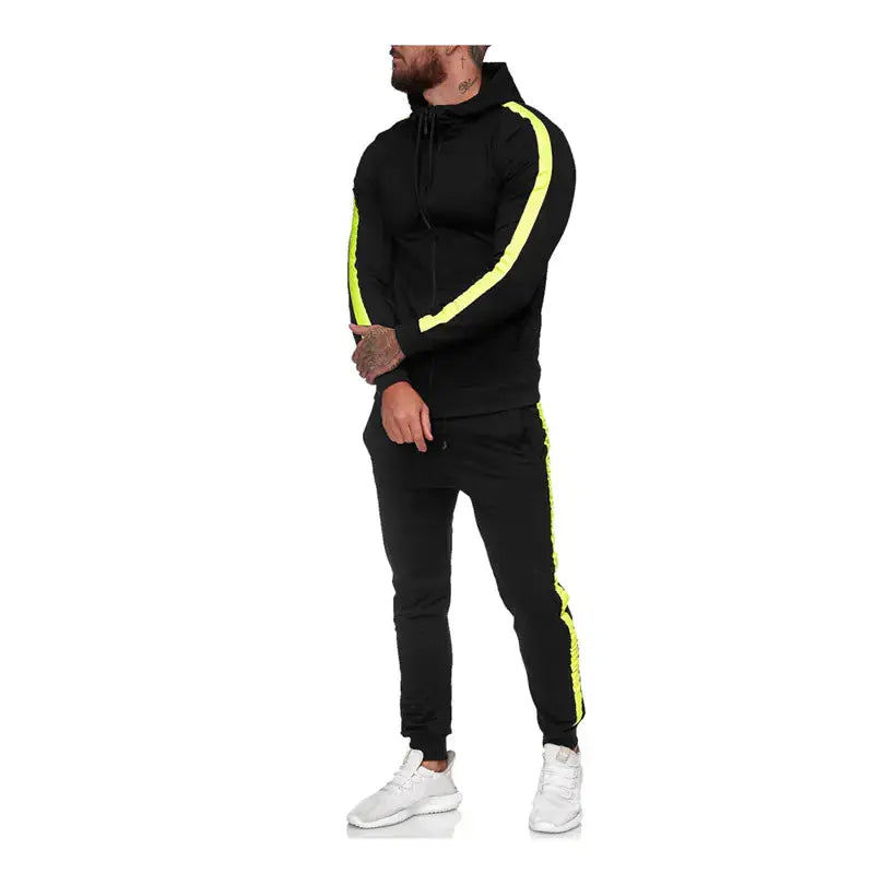Men's Hooded Zip-Up Athletic Tracksuit Set - New Era Fashion LLc
