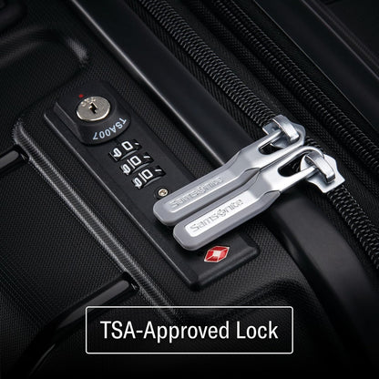 Freeform Hardside Carry-On Luggage with Spinner Wheels - TSA and Airline-Approved Expandable Suitcase for Lightweight Travel - Black