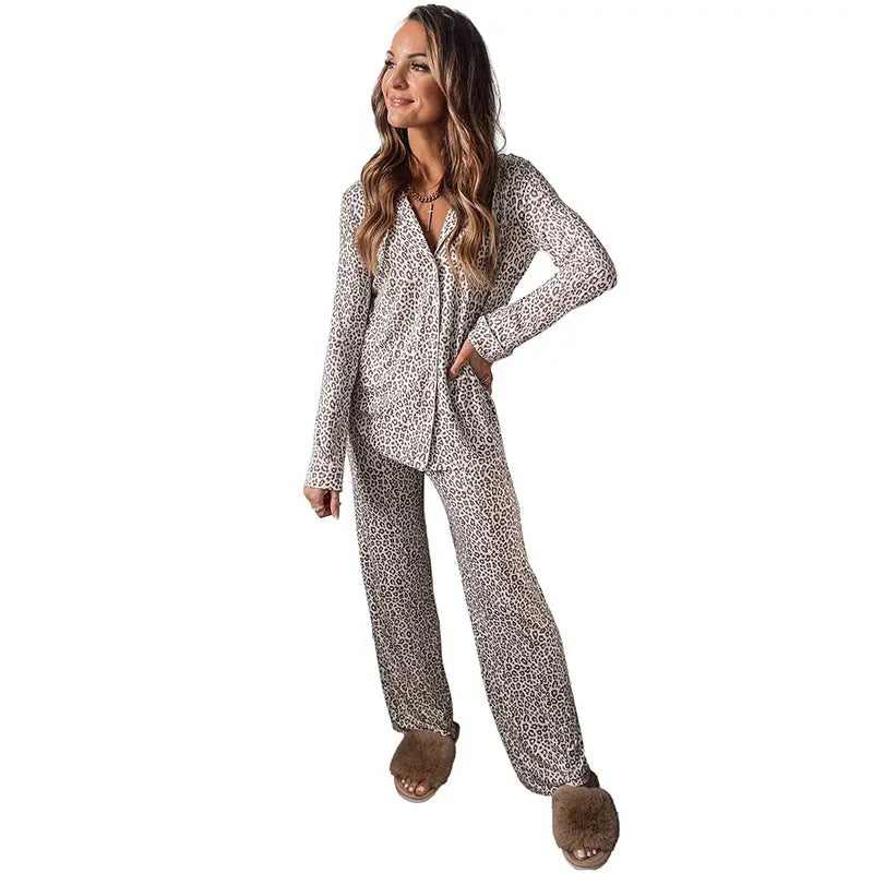 Leopard Print Pajamas Suit Women Cjdropshipping