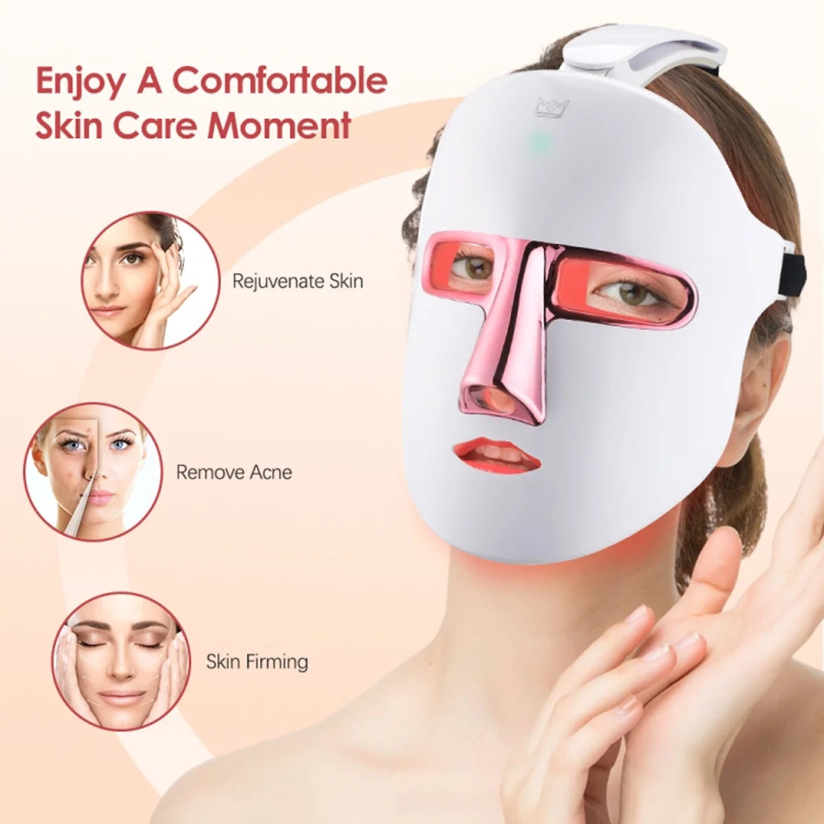 LED Face Mask, 7-Color Light Display for Relaxing Skincare Routines