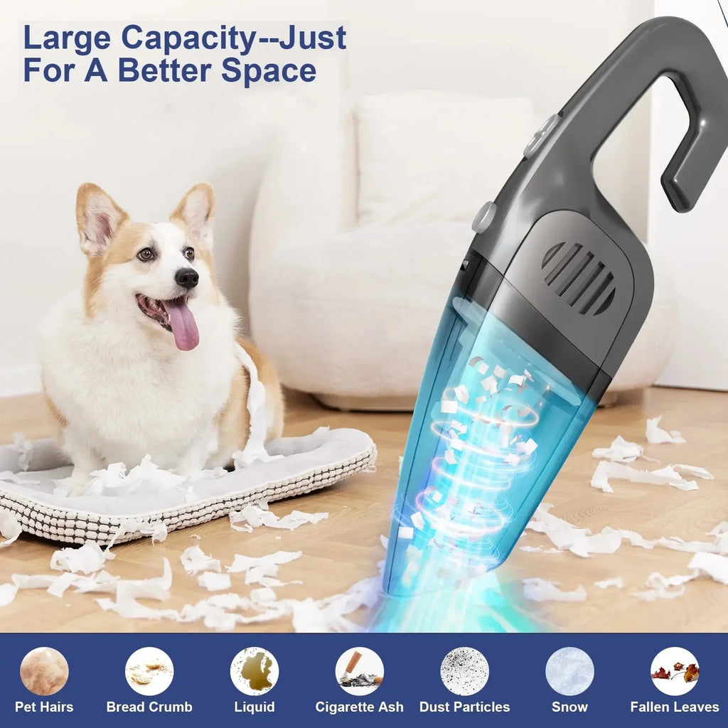 Portable Car Vacuum Cleaner,  Cordless Handheld Vacuum 7.5KPA Powerful Wet Dry Vac for Home Car Pet Hair