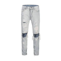 Washed White Ripped Knee Jeans for Men Zendrop