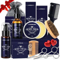 Valentine'S Day Beard Care Gifts Kit for Men, Beard Mustache Grooming Kit -Beard Balm, Beard Wash, Beard Oil, Brush, Scissors, Birthday Anniversary Daily Gifts for Husband/Boyfriend/Dad/Him