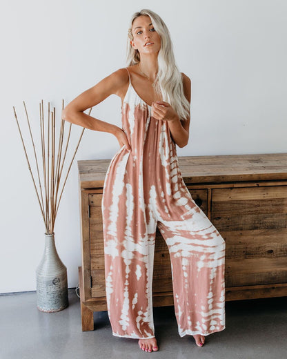 Summer Chic Tie-Dye Spaghetti Strap Jumpsuit