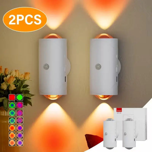 4PCS Color-sensing Motion Night Lights, Wall Lights, Cabinet Lights, Decorative Lights, With Three Lighting Modes, Available In Multiple Colors, Featuring Magnetic Installation Cjdropshipping
