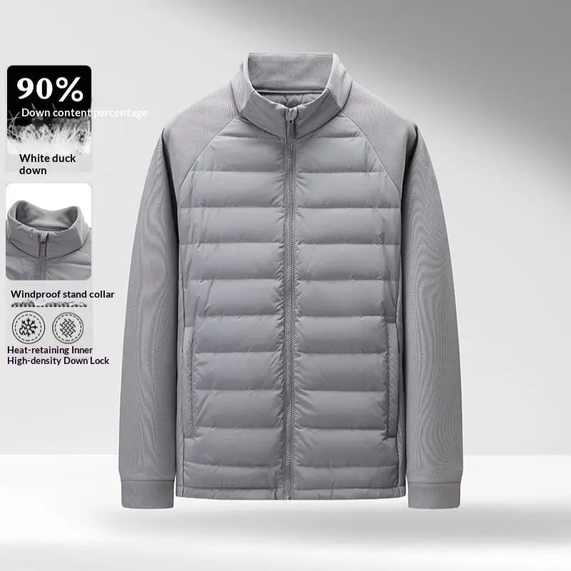 Mens Stand-Up Collar Patchwork Lightweight & Warm Down Jacket Cjdropshipping