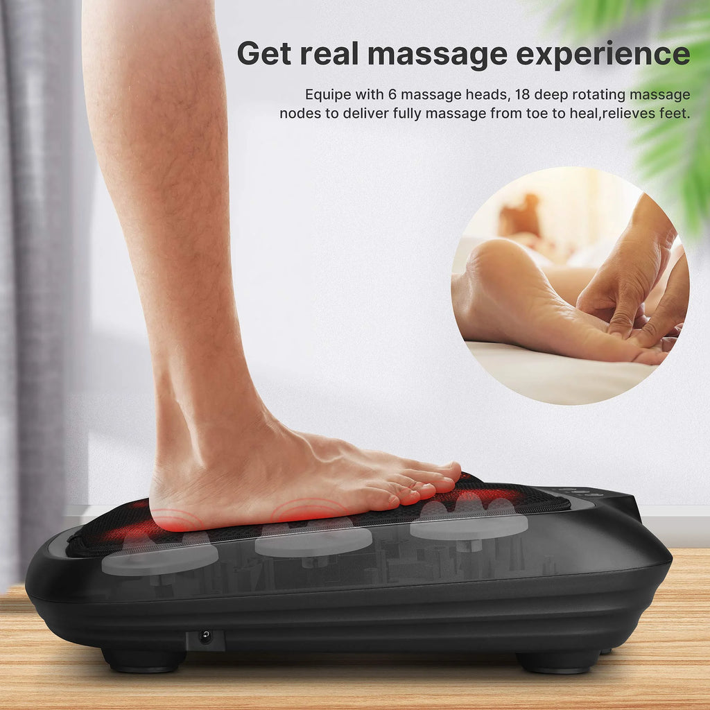 Foot Massager with Heat,Shiatsu Foot Massager for Circulation, Back Massager, Foot Warmer and Massager for Neuropathy Muscle Pain Relief Plantar Fasciitis, Valentines Day Gifts for Women Men