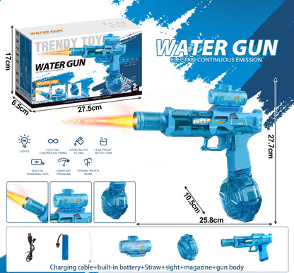 Adult and Children'S Electric Water Guns, Summervibes,Automatic High-Power Water Guns, Swimming Pool Toys,Summervibes,Beach Electric Water Guns, Realistic Muzzle Flames.