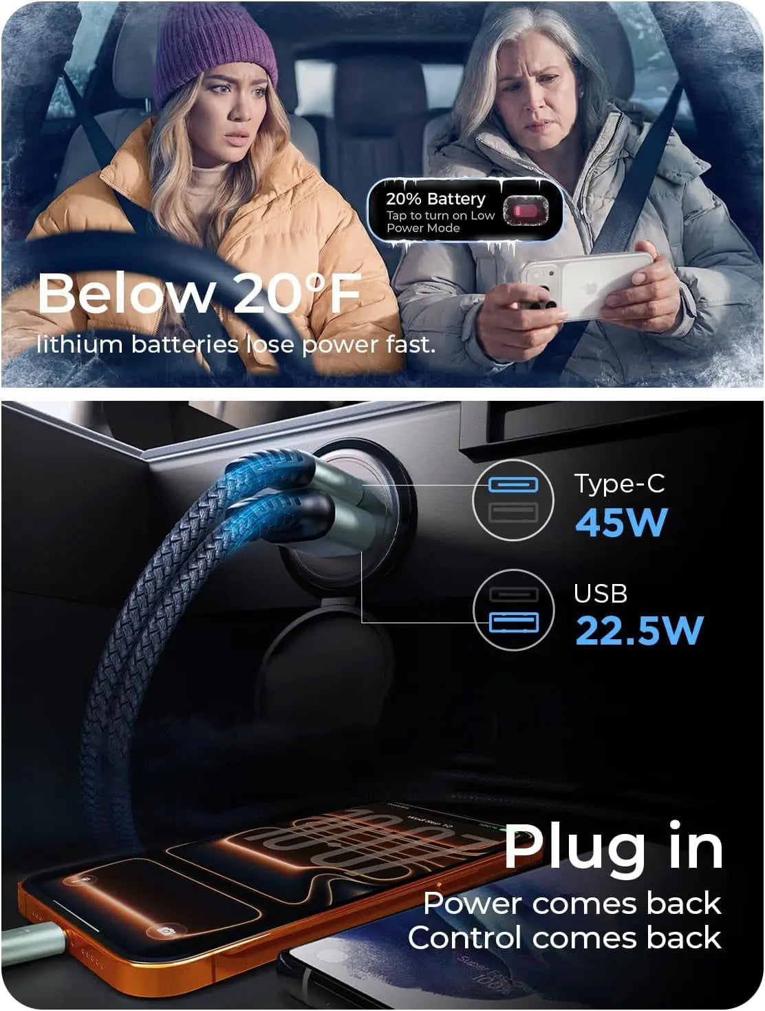 67.5W Car Charger USB C Fast Charge for Iphone 17 Pro Max, PD 45W USB C Car Charger Fast Charging【Mini & Metal】 Valentines Day Gifts Cigarette Lighter Adapter for Samsung Galaxy S26 Ultra/S25