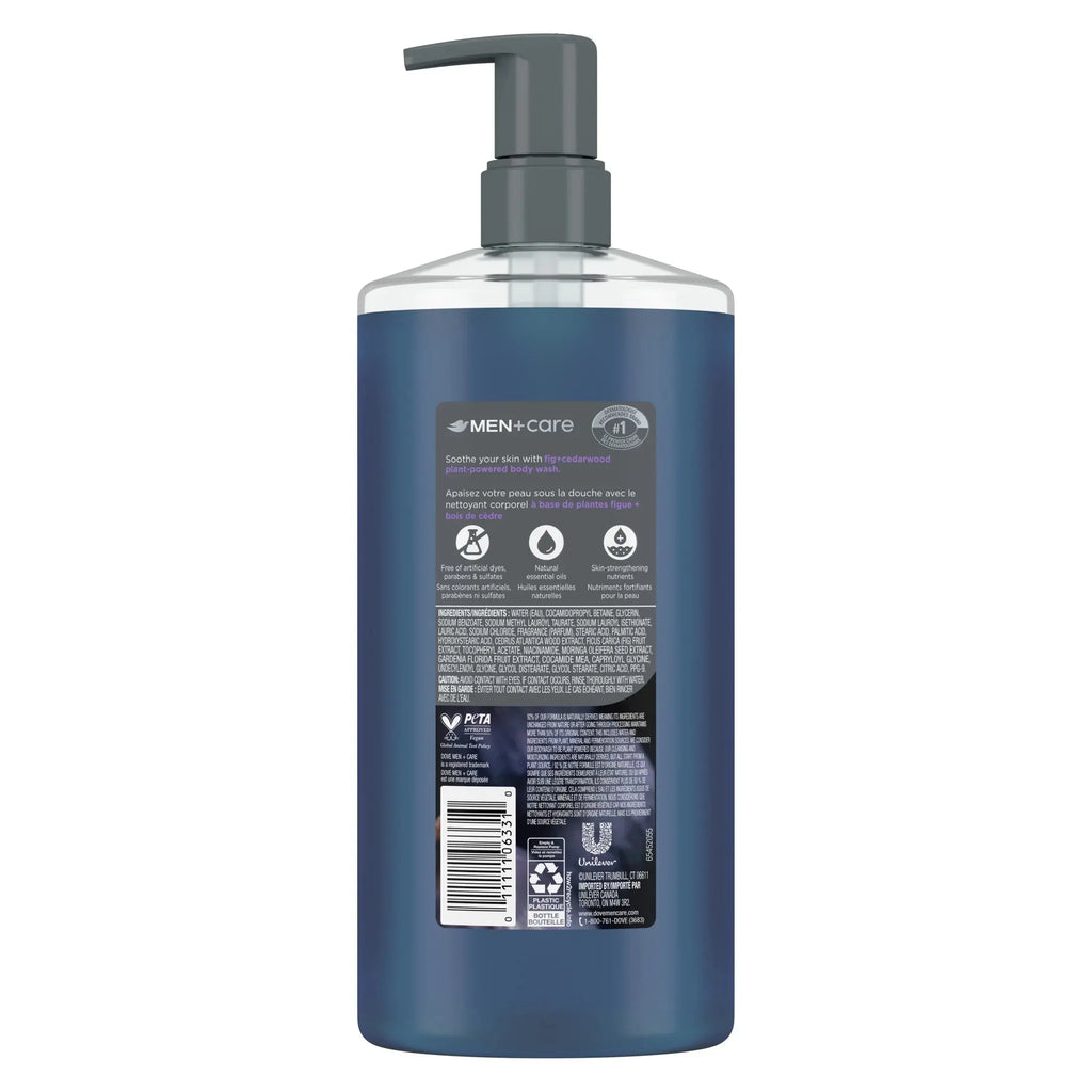 Moisturizing Body Wash for Men Fig + Cedarwood Plant-Based Cleanser, 26 Fl Oz