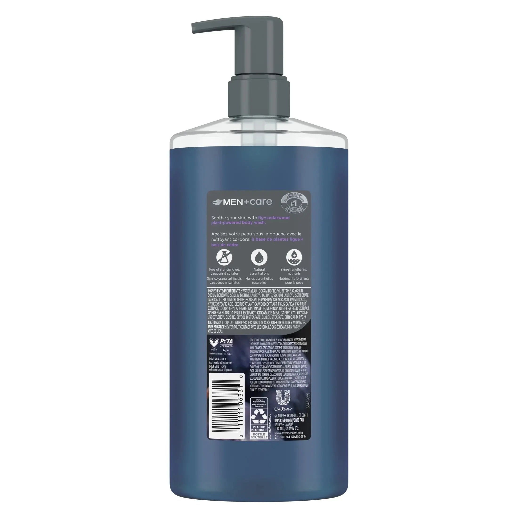 Moisturizing Body Wash for Men Fig + Cedarwood Plant-Based Cleanser, 26 Fl Oz