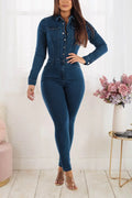 Elastic Ankle Wash Denim Jumpsuit Jumpsuit Cjdropshipping