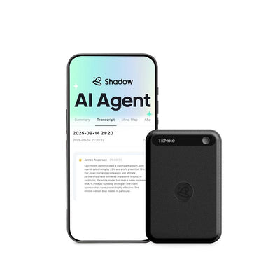 New Mobvoi Ticnote Lite AI Voice Recorder, AI Note Taking Device W/Instant Transcribe & Summarize, APP Control, Support 120+ Languages, AI Recorder W/Display for Lectures, Meeting, Calls