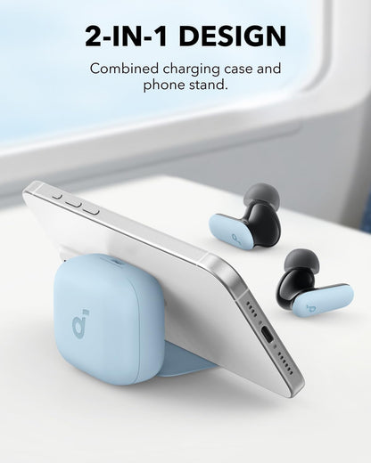 Soundcore P30I by  Noise Cancelling Earbuds, Strong and Smart Noise Cancelling, Powerful Bass, 45H Playtime, 2-In-1 Case and Phone Stand, IP54, Wireless Earbuds, Bluetooth 5.4 (Blue)