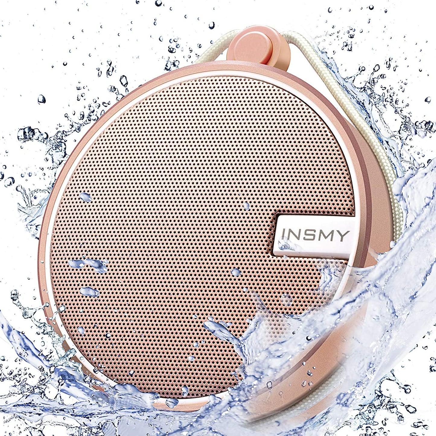 C12 Waterproof Bluetooth Shower Speaker - Portable IPX7 Rated, High-Quality Sound, TF Card Support, Suction Cup Design for Outdoor Use (Cashmere Pink)
