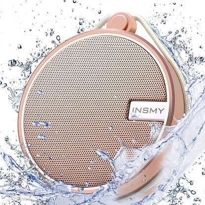 C12 Waterproof Bluetooth Shower Speaker - Portable IPX7 Rated, High-Quality Sound, TF Card Support, Suction Cup Design for Outdoor Use (Cashmere Pink)