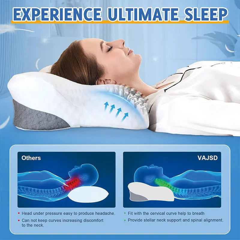Breathable Cervical Pillow - Ergonomic Neck Support Pillow for Cervical Spine Relief and Strain Reduction Cjdropshipping