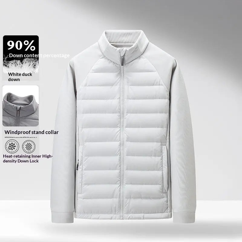 Mens Stand-Up Collar Patchwork Lightweight & Warm Down Jacket Cjdropshipping