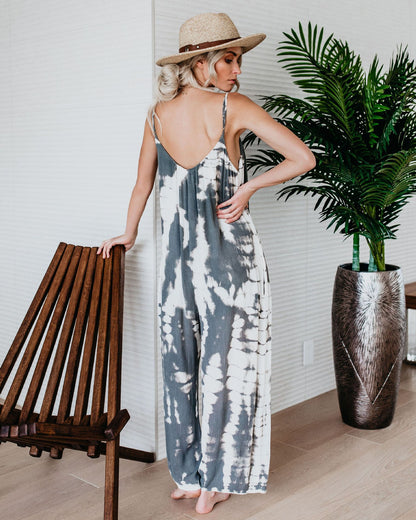 Summer Chic Tie-Dye Spaghetti Strap Jumpsuit