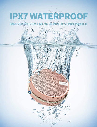 C12 Waterproof Bluetooth Shower Speaker - Portable IPX7 Rated, High-Quality Sound, TF Card Support, Suction Cup Design for Outdoor Use (Cashmere Pink)