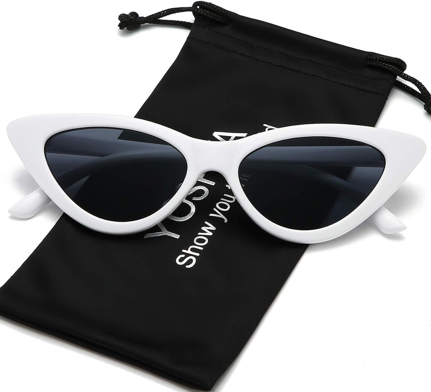 Retro Vintage Cat Eye Sunglasses for Women with Plastic Frame