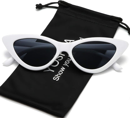 Retro Vintage Cat Eye Sunglasses for Women with Plastic Frame