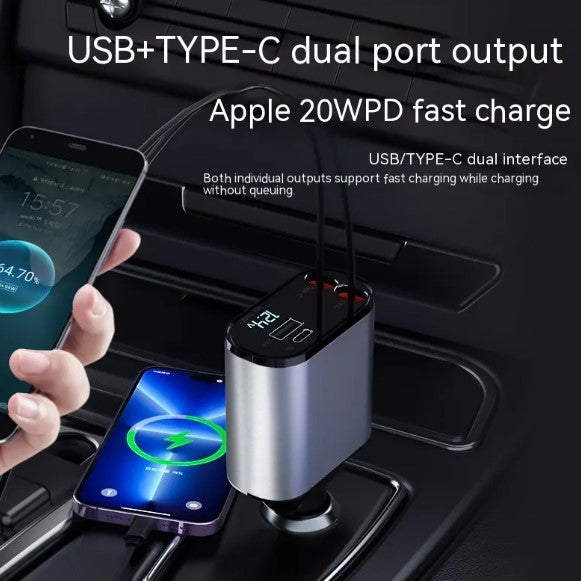 Quad USB Car Charger Hub