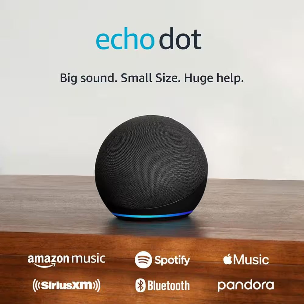 Echo Dot (5Th Gen) Smart Speaker with Alexa Charcoal
