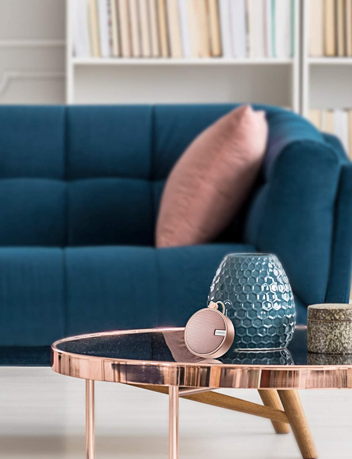 C12 Waterproof Bluetooth Shower Speaker - Portable IPX7 Rated, High-Quality Sound, TF Card Support, Suction Cup Design for Outdoor Use (Cashmere Pink)