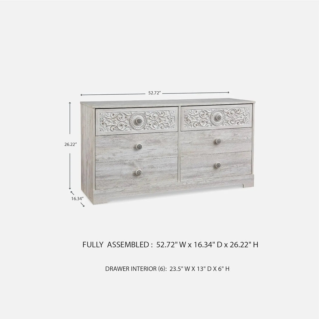 Paxberry Boho Dresser, Whitewash