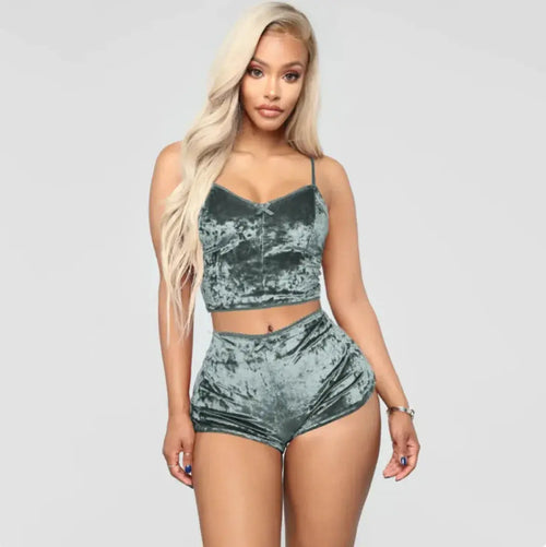 Velvet Lace Two-Piece Set Zendrop