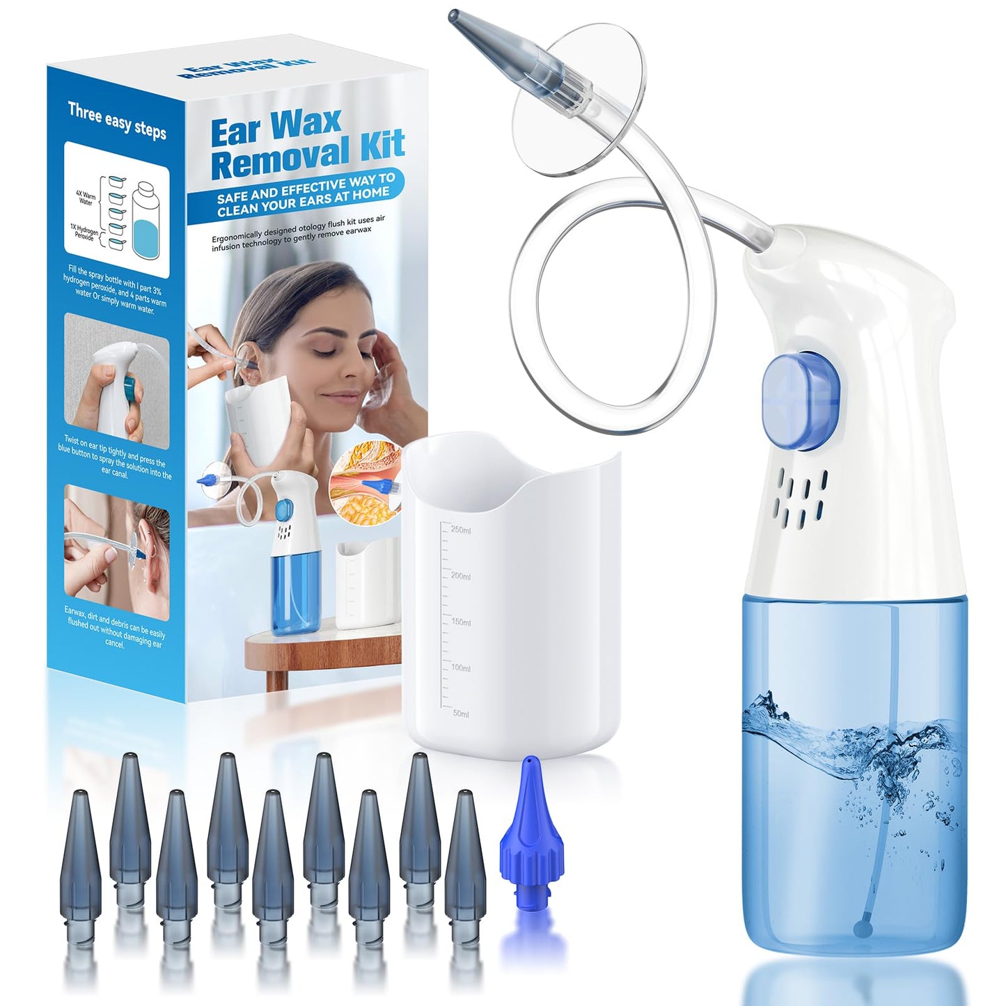 Ear Wax Removal Ear Cleaner Ear Wax Removal Kit FSA Eligible Items Only List Manual Ear Irrigation Flushing System Safe and Effective to Clean Ear Built Up Wax