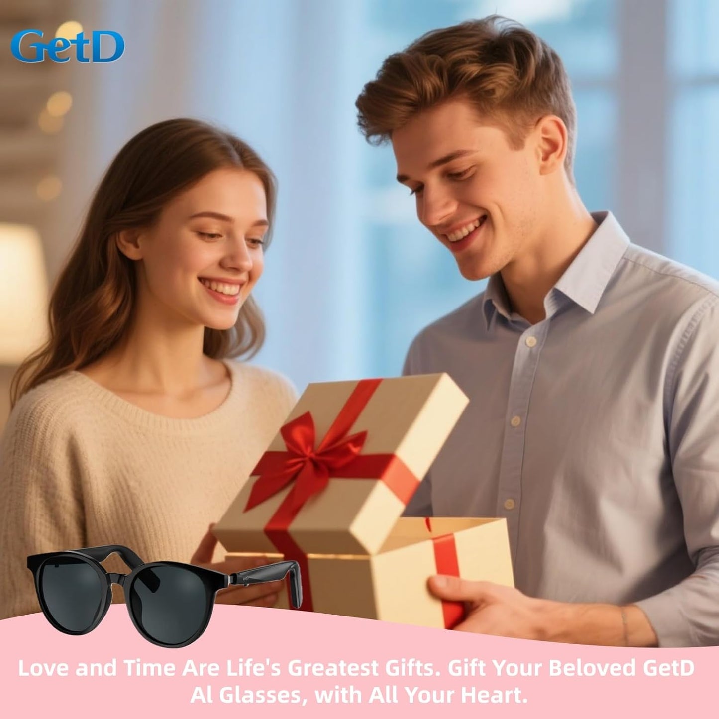 AI Smart Glasses for Men and Women, Low Bridge Fit, 74-Language Real-Time Translator Powered by Chatgpt - Bluetooth 5.4 with 11H Playtime, Polarized Sunglasses for Travel, Driving, Daily Use