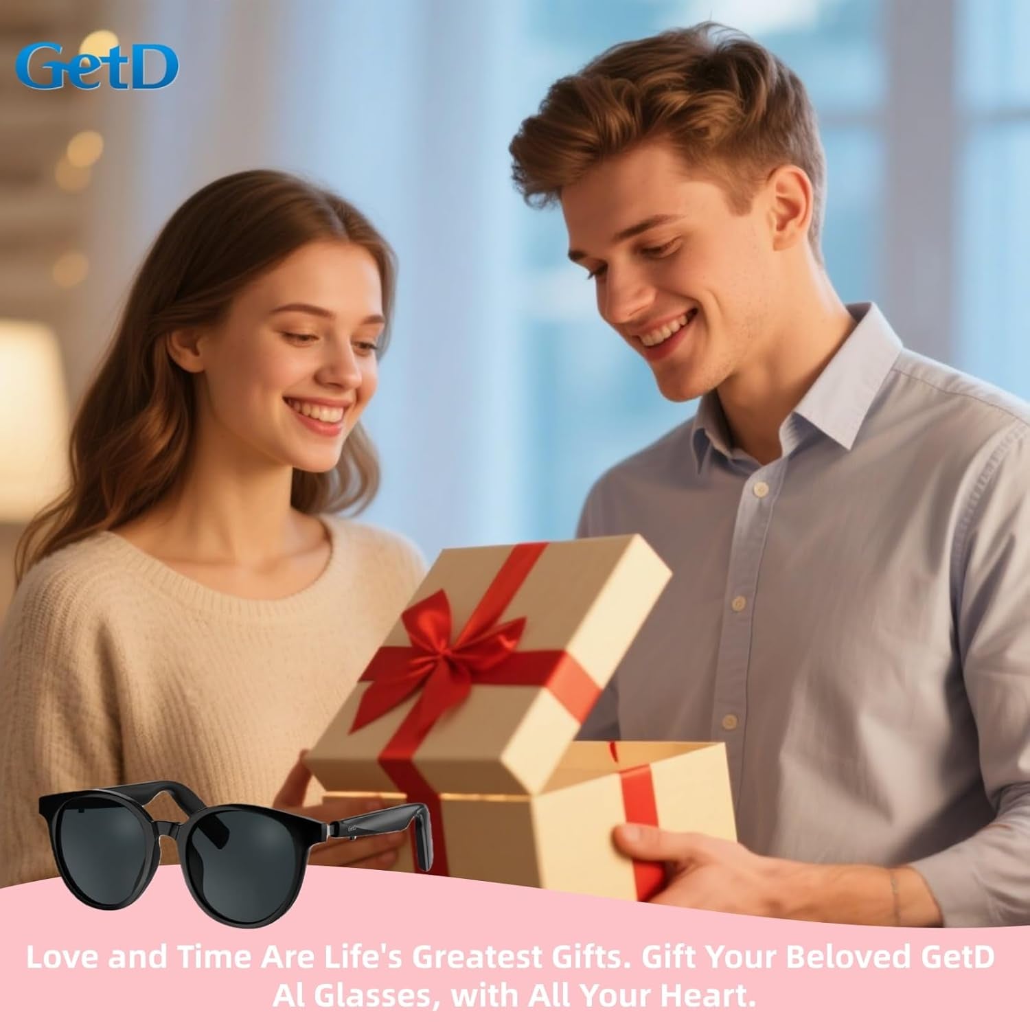 AI Smart Glasses for Men and Women, Low Bridge Fit, 74-Language Real-Time Translator Powered by Chatgpt - Bluetooth 5.4 with 11H Playtime, Polarized Sunglasses for Travel, Driving, Daily Use