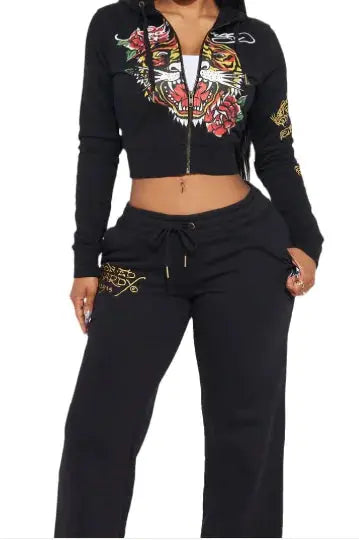 Painted Zipper Two-Piece Set Zendrop