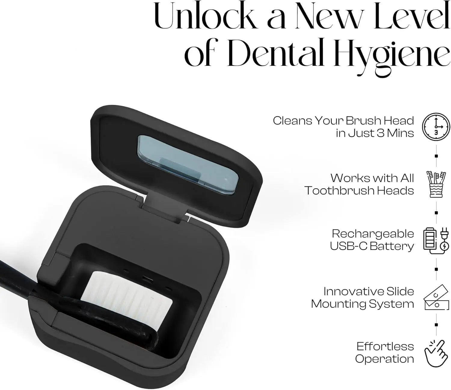 UV-C Toothbrush Sanitizer and Holder, Toothbrush Case - Manual/Electric Toothbrush Cover for Any Toothbrush Head - Rechargeable Toothbrush Travel Case, Tooth Brush Cover Cap for Home