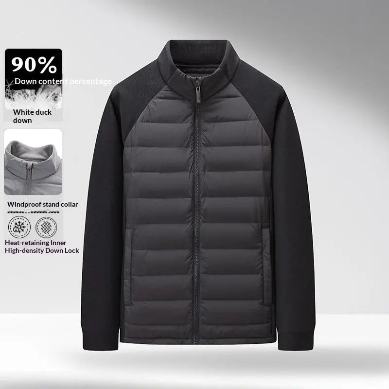 Mens Stand-Up Collar Patchwork Lightweight & Warm Down Jacket Cjdropshipping