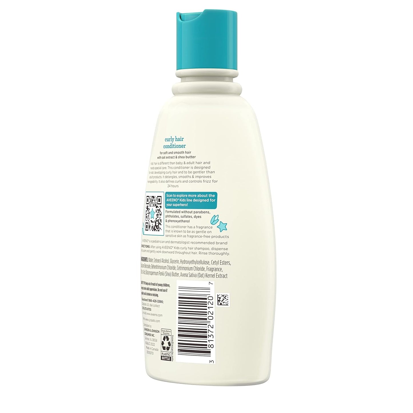 Aveeno Kids Curly Hair Conditioner, Hydrating Conditioner, Kids Curly Hair Products, Oat Extract & Shea Butter, Gentle Scent, 12 Fl. Oz (Pack of 1)